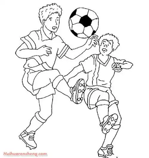简笔画我们一起踢足球