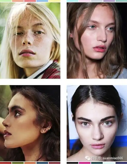 下面这张图就很明显,不同深浅肤色对应的冷暖色调,也就是我们说的春夏