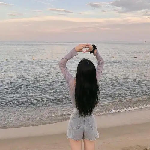 海边女头闺蜜头像阳光自截