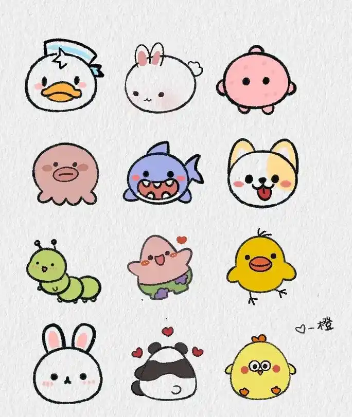 盘点可爱小动物画法～有手就会的简笔画.#简笔画 #画画 #一 - 抖音