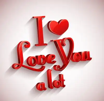 红色3d我爱你艺术字矢量素材,素材格式:ai,素材关键词:艺术字,爱心,爱