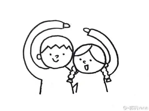 简笔画可爱卡通可爱的男孩女孩卡通小人漫画画法和教程男孩女孩简笔画