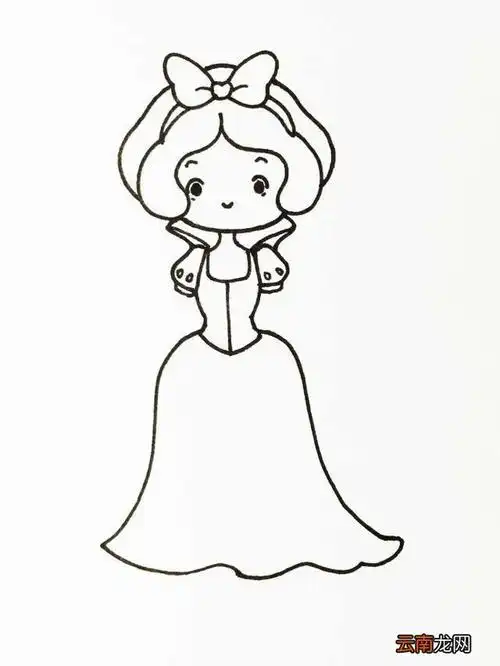 白雪公主简笔画怎么画步骤教程