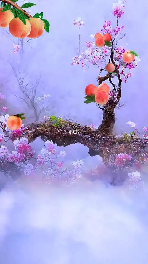 仙境蟠桃园背景素材