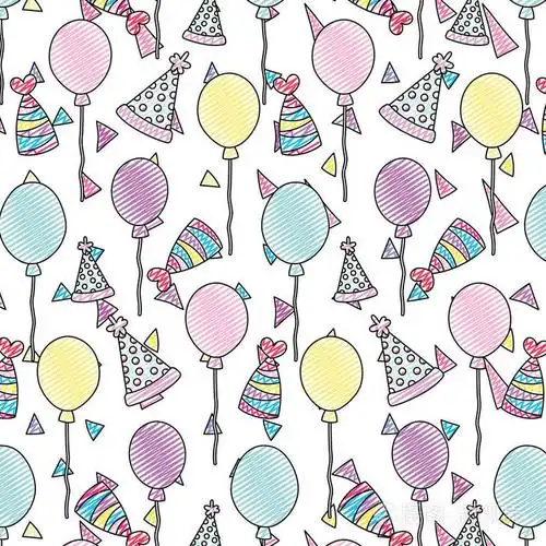 涂鸦生日快乐派对庆祝背景矢量插图插画-正版商用图片18bcte-摄图新视