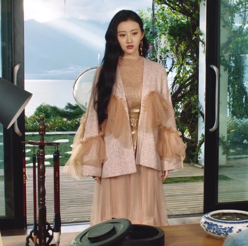 景甜司藤同款衣服网纱拼接针织毛衣宽松闪光打底衫甜美超仙半裙潮