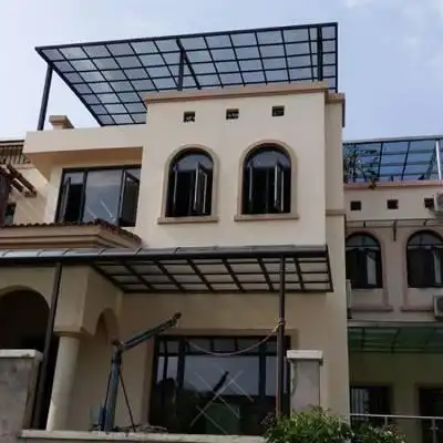 铝合金雨棚 别墅阳台遮阳棚防雨 庭院透明耐力板遮雨棚露台定制