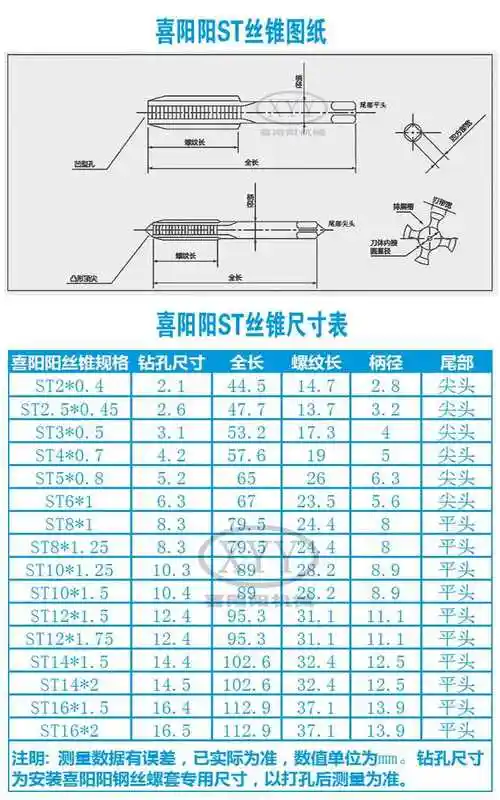 喜阳阳机械定制钢丝螺套安装工具st丝锥st丝攻直槽丝锥螺旋丝锥支持