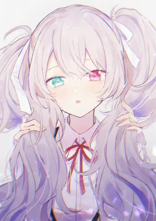 【p站插画】博衣小夜璃 白发少女 碧蓝档案 这个双马尾是你的初音吗