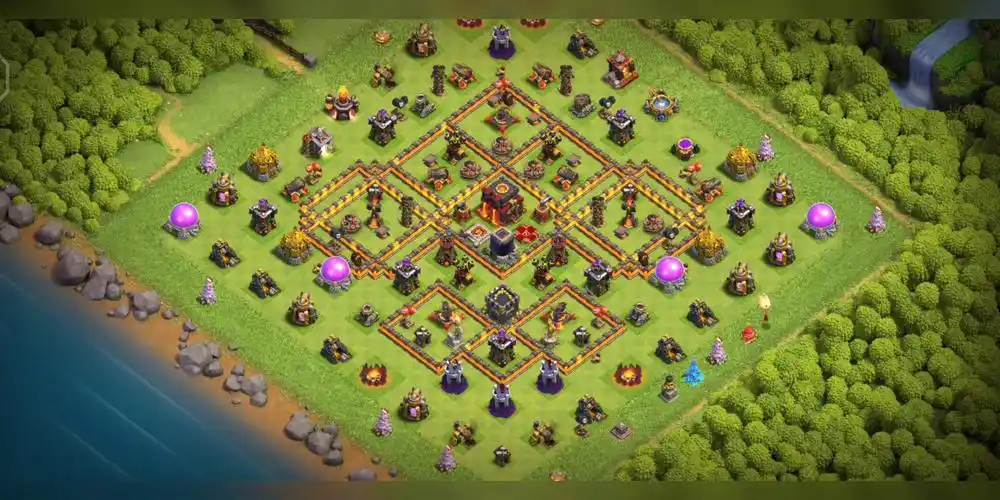 部落冲突10本同本防三阵,防雷龙.