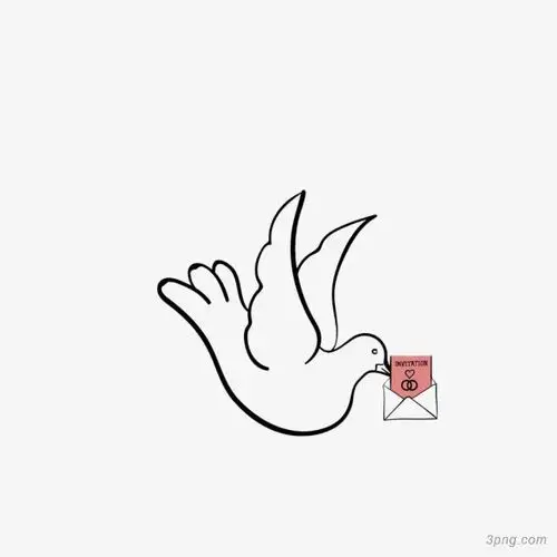 卡通手绘信鸽png素材透明免抠图片-卡通手绘