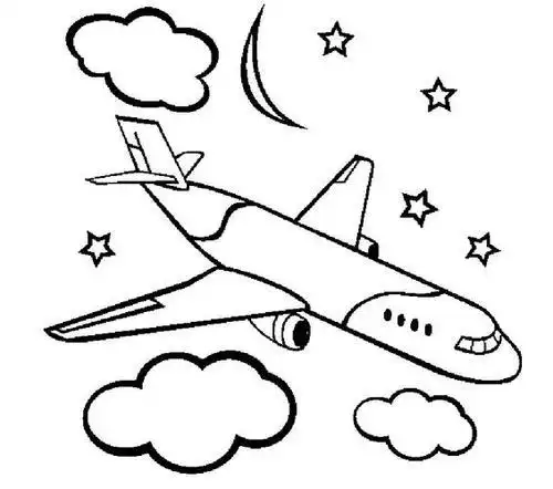 卡通小飞机交通工具简笔画图片大全8