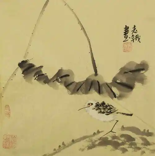 当代著名画家 老铁 花鸟 国画