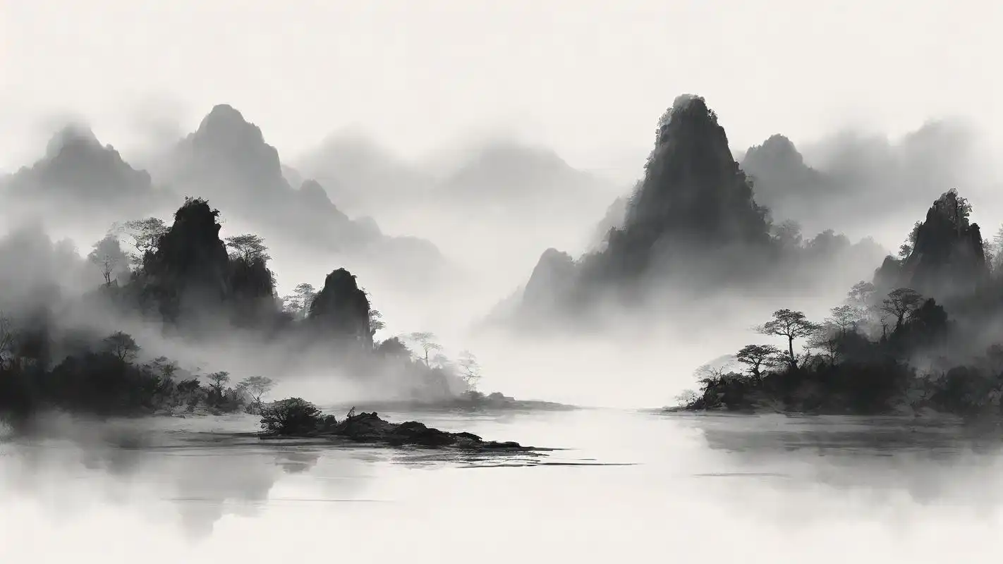 古风横版背景图,山水画卷之美🏞️