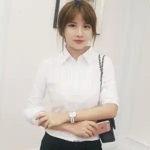 修身白衬衫女长袖职业正装衬衣工作服面试装长袖通勤打底衫