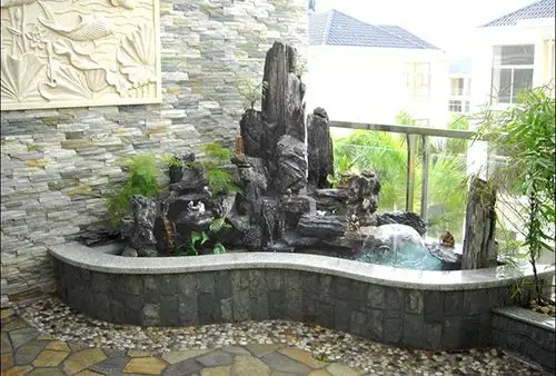 假山喷水池图片大全_绿人园林景观