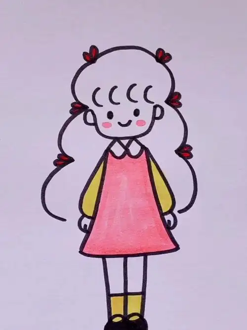 简单画小女孩