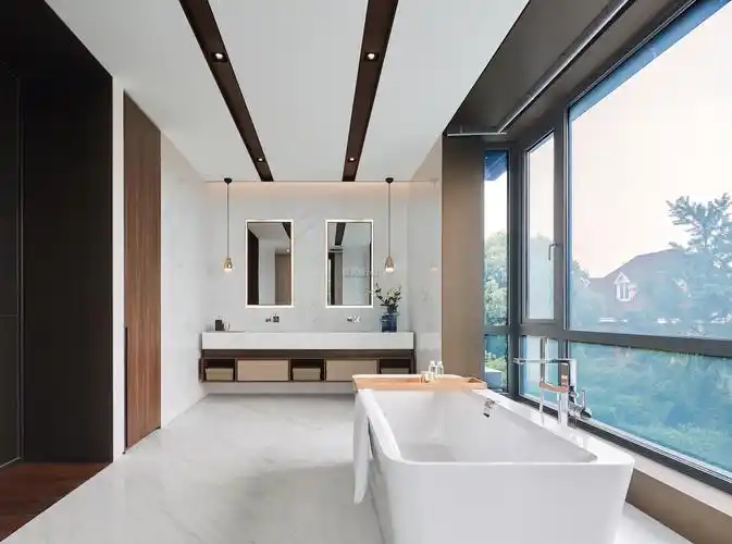 简约风格别墅浴室装修设计图片:别墅浴室装修效果图 别墅浴室装修