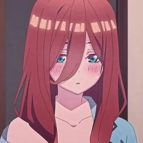 《五等分的新娘》中野三玖的脸红瞬间,无限娇羞,动漫头像自剪