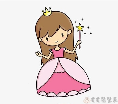 简单可爱的公主儿童画教程