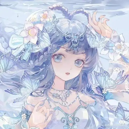 蓝色系二次元头像