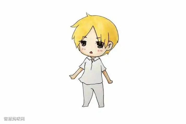 画教程绘画吧-画画动漫帅哥q版简笔画原创q版彩铅手绘简笔画男生头像