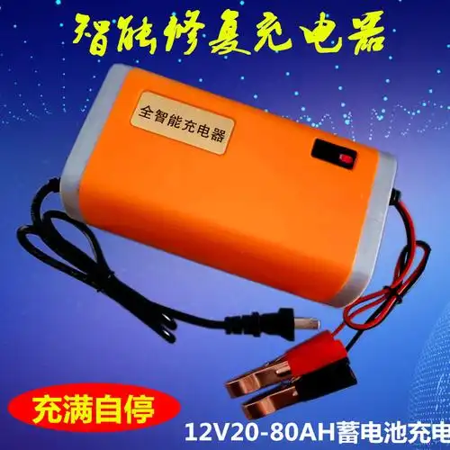智能汽车电瓶充电器12v20ah32a45ah55ah60ah面包轿车蓄电池充电电机