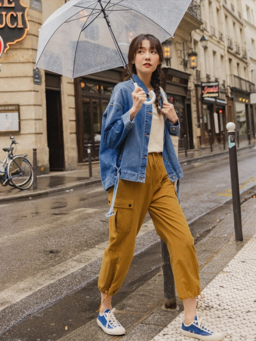 新潮牛仔外套穿搭ins少女的锐变