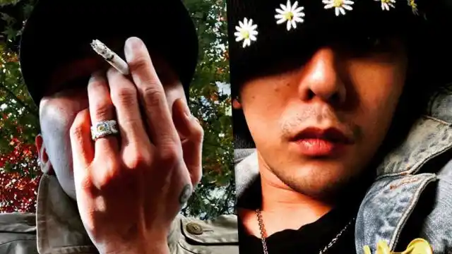 权志龙近照皮肤长痘痘 抽烟留胡茬颓废风