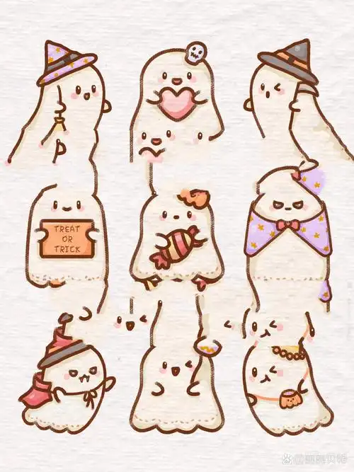 万圣专辑|有手就会的超萌小幽灵简笔画 万圣节快到咯,可可爱爱的小
