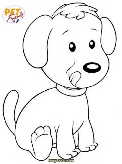 可爱呆萌小狗简笔画怎么画幼儿带颜色的狗简笔画图片小黄狗简笔画大图