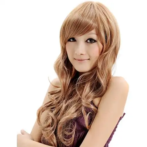 新款假发日韩可爱风格假发栗色化纤假发优质高温丝新品假发热销