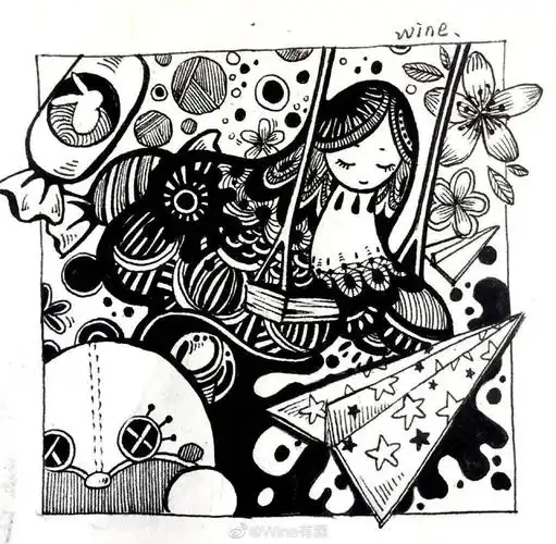 超经典儿童线描范画每张都是学习的好素材收藏它们省了一笔材料费