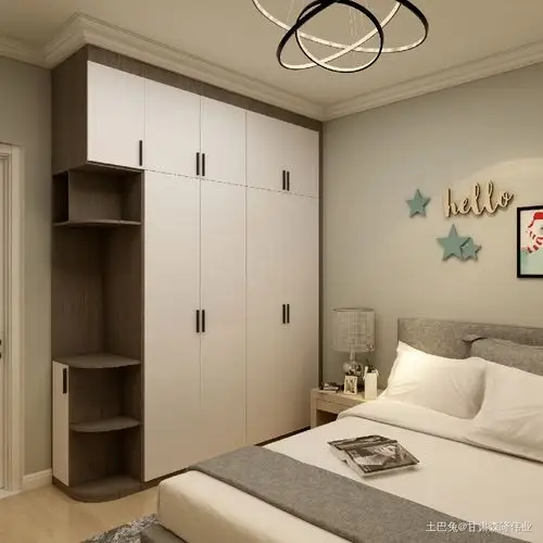 尖峰小区轻简风格装修卧室衣柜现代简约卧室设计图片赏析