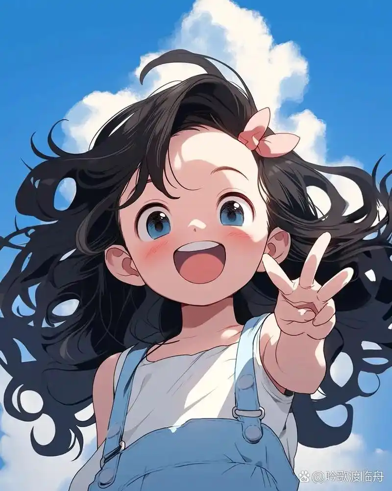 99 小仙女们!今天为小红书带来超级可爱的小朋友比耶插画版!