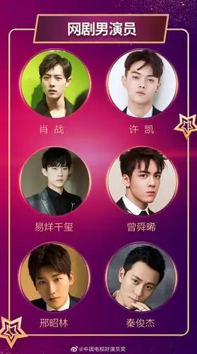 中国电视剧好演员结果公布,肖战入选网剧男演员!