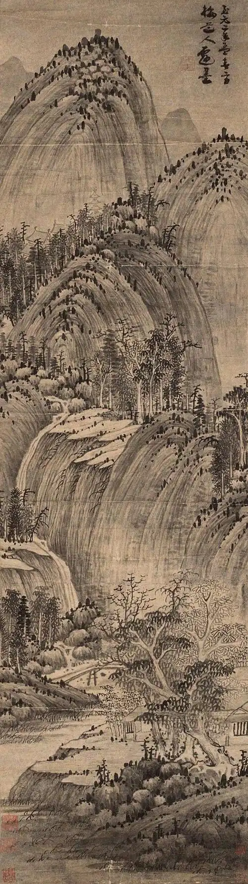 元  wbr>吴镇《山居图》