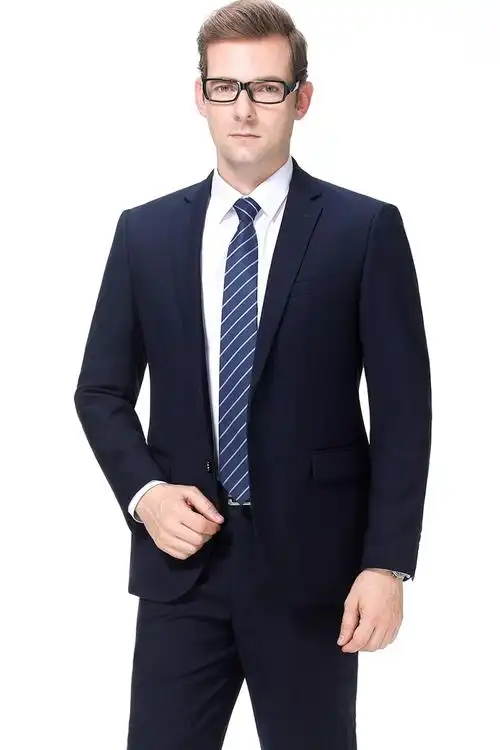 2020秋冬款两件套男士西装商务新款修身职业羊毛中年西服套装男