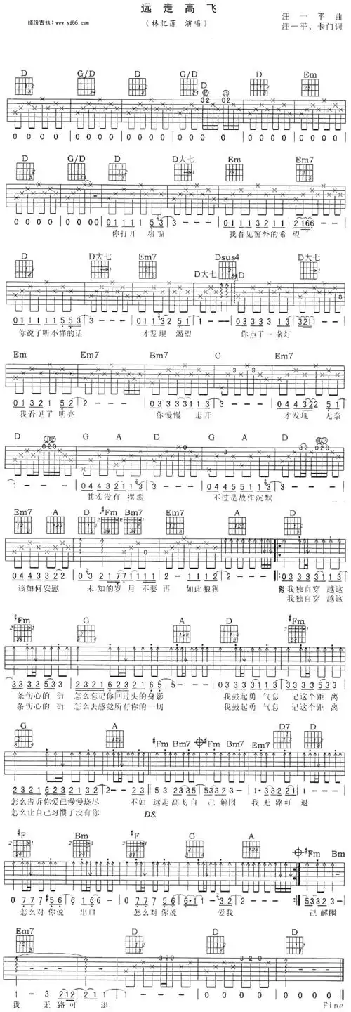 林忆莲《远走高飞》吉他谱