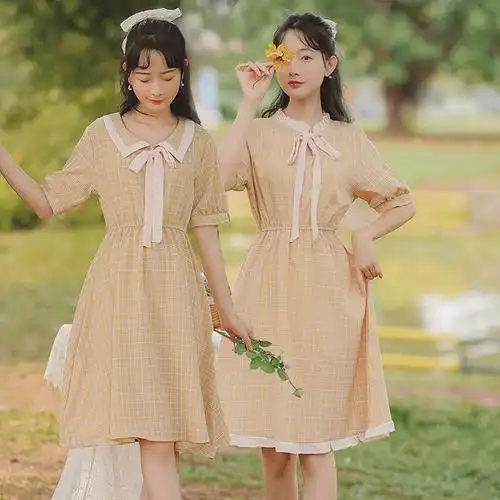 法式甜美初恋裙子姐妹闺蜜装夏2021新款女韩版连衣裙