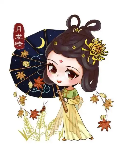 秋天的古风汉服仙女q版练习