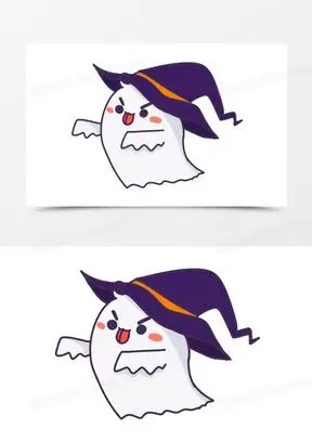 手绘万圣节q版可爱小幽灵素材947卡通鬼怪幽灵鬼魂元素361万圣节可爱