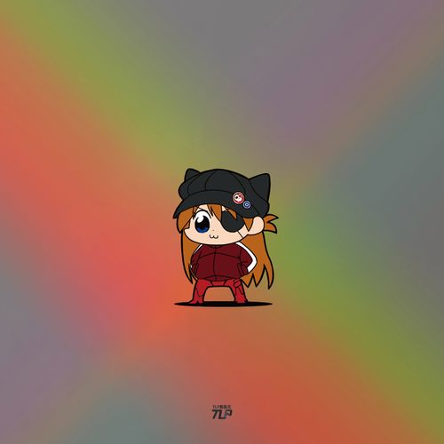 tlp反光车贴 eva2号机明日香q版萌化卡通动漫漫画二次元防水贴纸