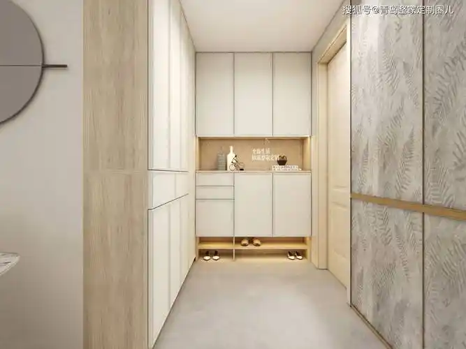 欧派设计转角型入户鞋柜效果图分享——青岛欧派全屋定制,打造家居新