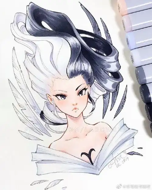 动漫##马克笔手绘##动漫头像##儿童画##少儿美术##手绘##绘画##画画