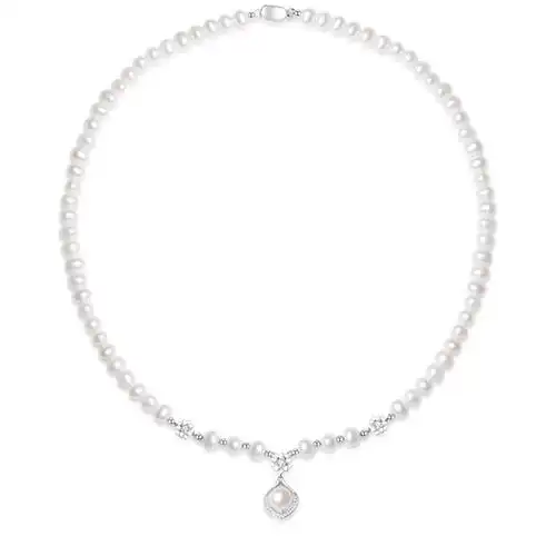 鑫铂尼925银758mm馒头圆淡水珍珠项链女妈妈生日礼物年轻款送老婆长辈