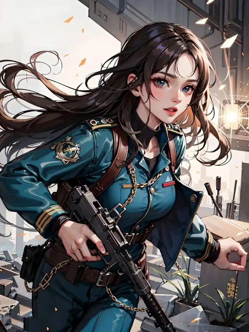 军装少女像|女军官的飒爽英姿 今天接了小红书一位粉丝定制的枪娘单