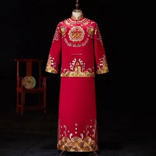 男士秀禾服新郎年新款唐装中式新郎结婚礼服敬酒服古装男大码