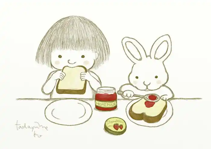 一起吃果酱面包哟