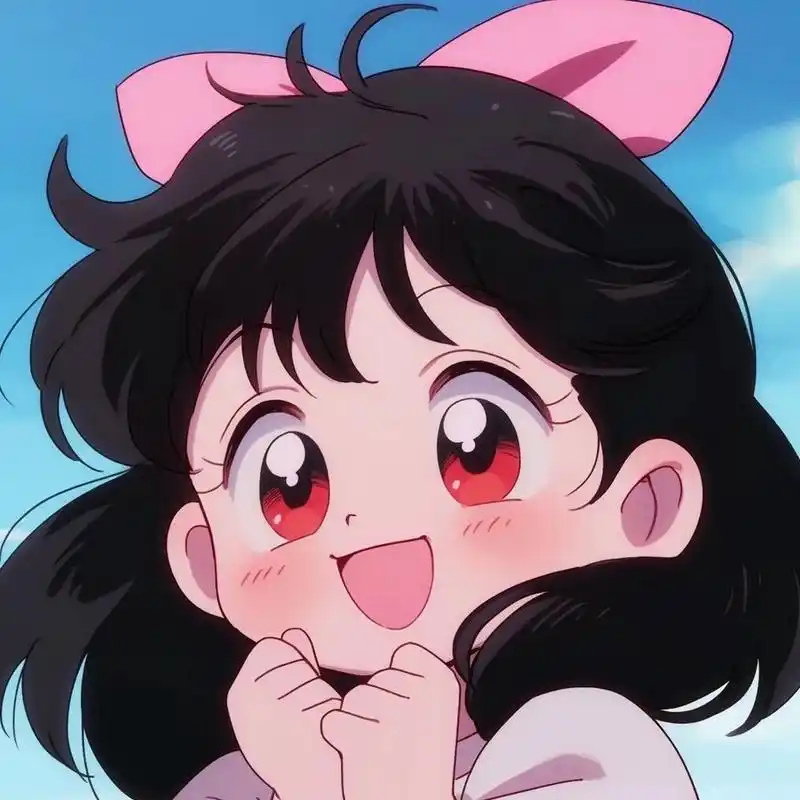 可爱女生头像(表情包):今天敲开心,哈?